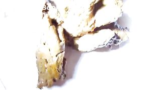 Super Hot Girl with Hairy Pussy Poops on the Floor for You