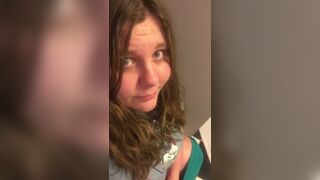 girl pooping on toilet