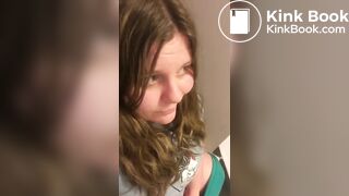 girl pooping on toilet