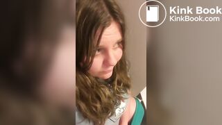 girl pooping on toilet