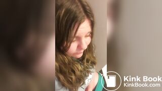 girl pooping on toilet