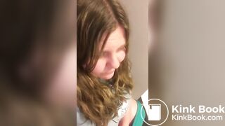 girl pooping on toilet
