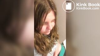girl pooping on toilet