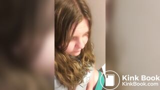 girl pooping on toilet