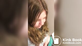 girl pooping on toilet
