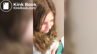 girl pooping on toilet