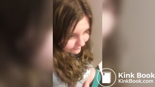 girl pooping on toilet