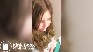 girl pooping on toilet