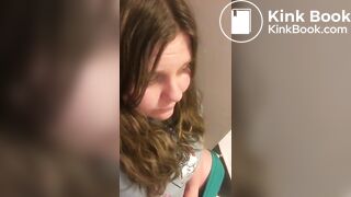 girl pooping on toilet