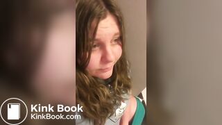 girl pooping on toilet