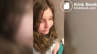 girl pooping on toilet