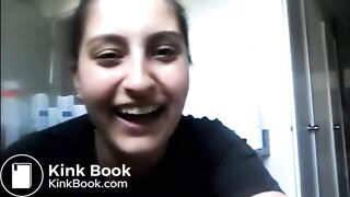 Woman shows her poops in the toilet