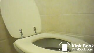 girl climbed on the toilet and diarrhea