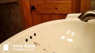 woman pooping into sink - video 2