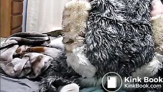 fursuit shitting on bed