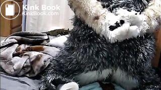 fursuit shitting on bed