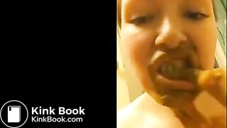 Cute BBW Girl Playing With Her Shit And Eating It On Webcam