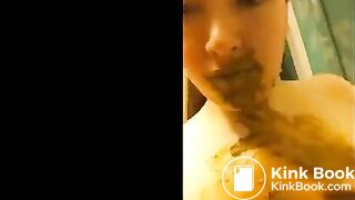 Cute BBW Girl Playing With Her Shit And Eating It On Webcam