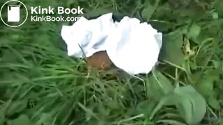 girl diarrhea on the grass