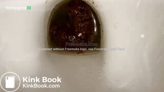 beautiful sexy blonde with mask pooped and peed