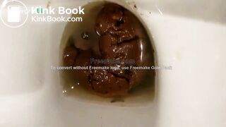 beautiful sexy blonde with mask pooped and peed