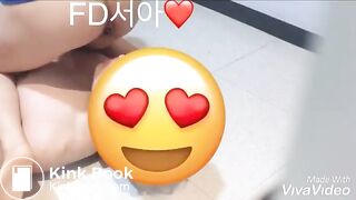 Pretty korean queen girl pooping and pissing on her slave