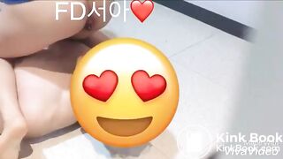 Pretty korean queen girl pooping and pissing on her slave