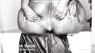 Massive Tatted Oiled Ass Shits Over Bathtub (AddToSeeFullVid)