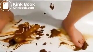 Heavy scat masturbation