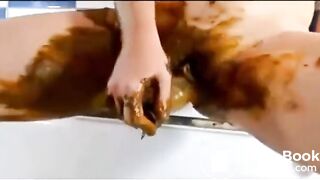 Heavy scat masturbation
