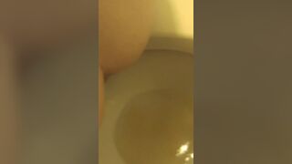 nice girl poo in toilet