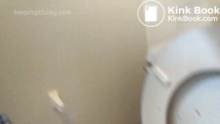 Ebony Sprays Toilet