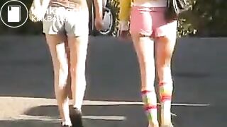 Two girls pooping in public