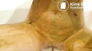 Blonde Brushes Teeth With Shit