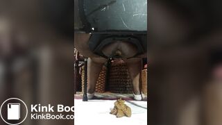 Black fat girl shitting.