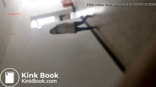 Chinese shitting on public squat toilet