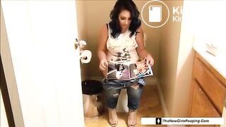 Pooping on toilet - video 5