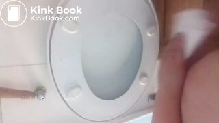 Close up of a toilet poop