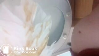 Close up of a toilet poop