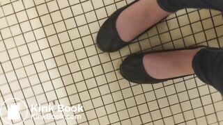Young girl pooping at her school