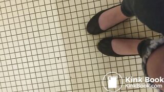 Young girl pooping at her school