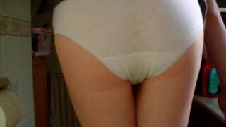 Girl panty poop then sit
