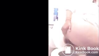 Girl with powerful fart pooping