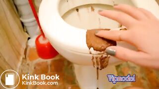 Beautiful teen tastes her Diarrhea