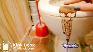 Beautiful teen tastes her Diarrhea