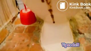 Beautiful teen tastes her Diarrhea