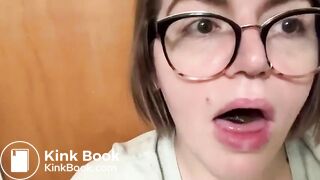 Girl in the bathroom masturbating and tasting shit