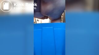 Ebony shitting in tub