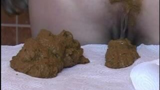 blonde girl shitting - video 3