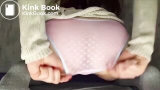 Nice pantypooping video in see thru panties
